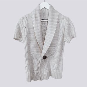 Michael Simon Cream Cable Knit Cardigan